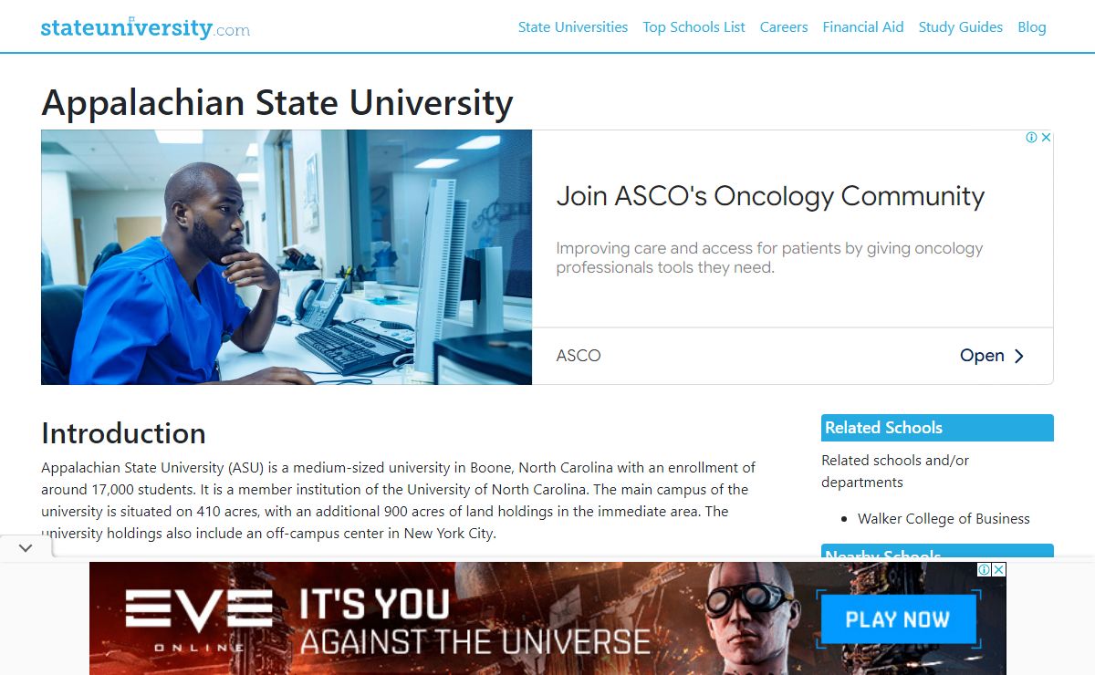 Appalachian State University (ASU, ) Introduction and History - Boone, NC