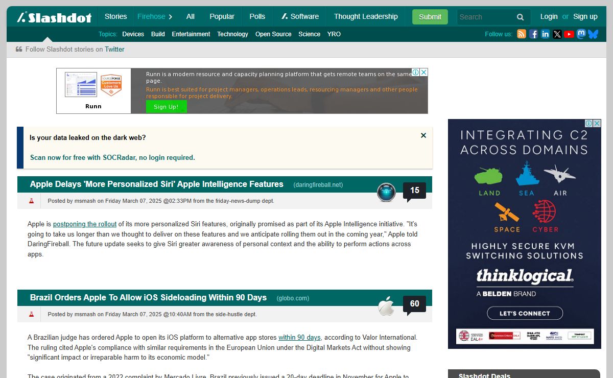 Apple News | Slashdot