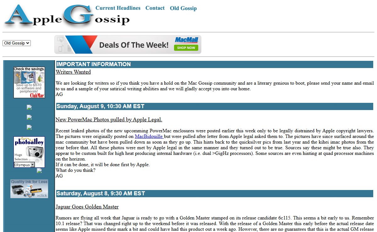 AppleGossip.com:Your Canadian Macintosh News Page