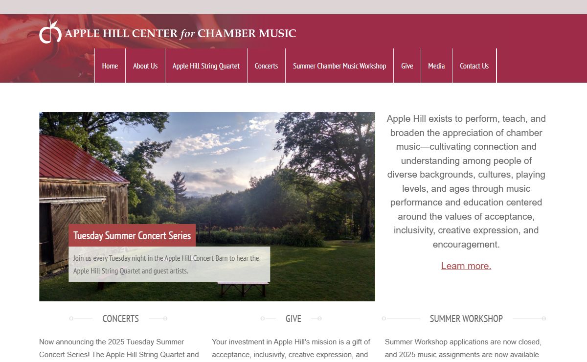 Apple Hill Center for Chamber Music – Playing for Peace TM