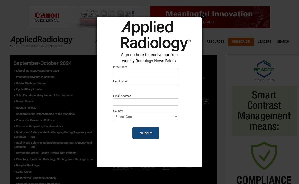 Home • APPLIED RADIOLOGY