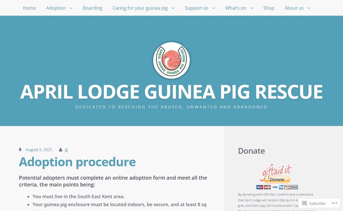 APRIL LODGE GUINEA PIG RESCUE | Dedicated to rescuing the abused, unwanted and abandoned