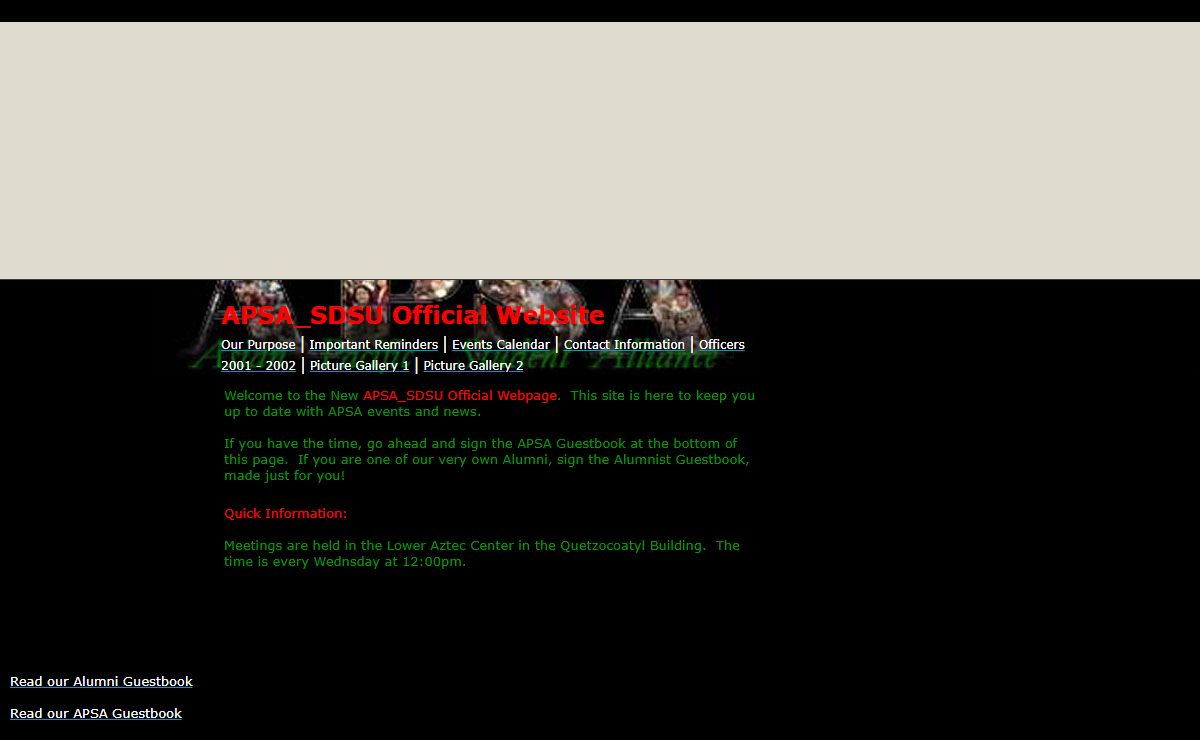 APSA_SDSU Official Website