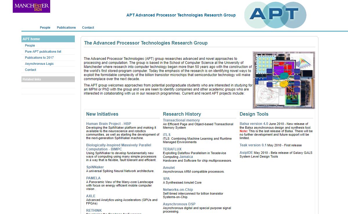 Research Groups: APT - Advanced Processor Technologies (School of Computer Science - The University of Manchester)