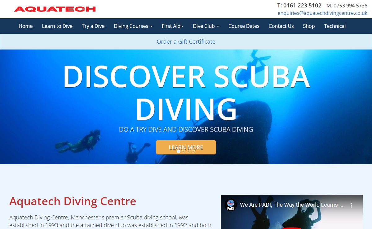 Aquatech Scuba Diving Centre Stockport / Manchester