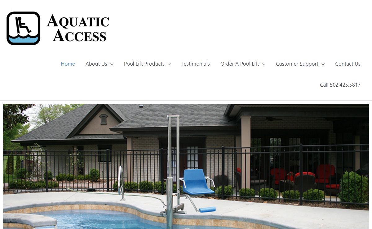 Aquatic Access Pool Lifts – Pool Lifts / We help people into water . . . with water power.