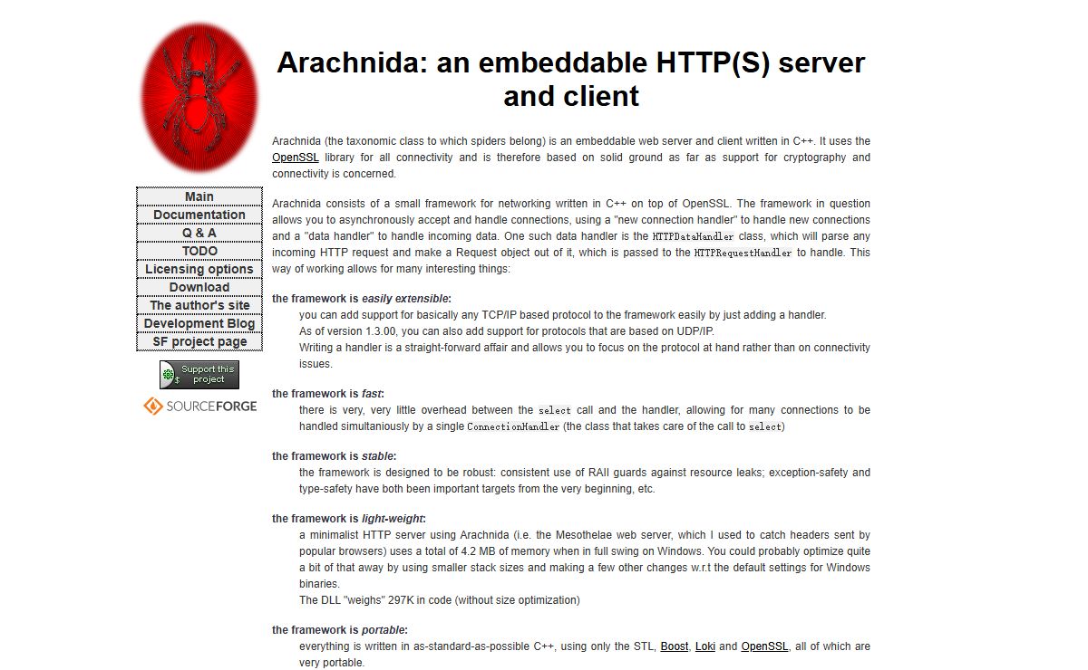 Arachnida: an embeddable HTTP(S) server and client
