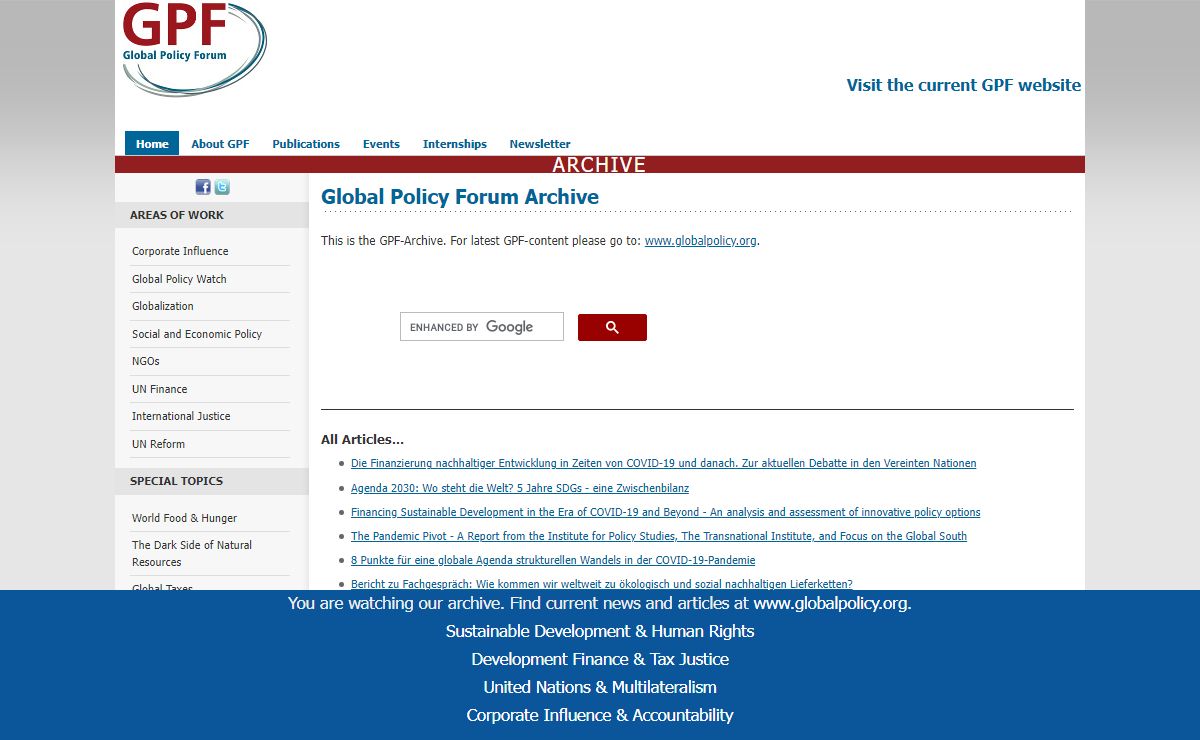 Archive - Global Policy Forum