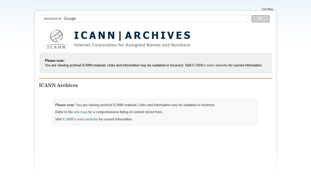 ICANN | Archives | Internet Corporation for Assigned Names and Numbers | Archives