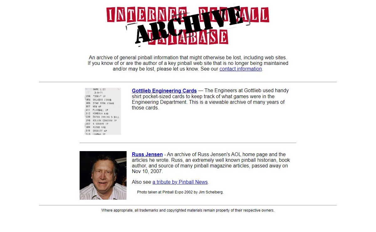 The Internet Pinball Machine Database