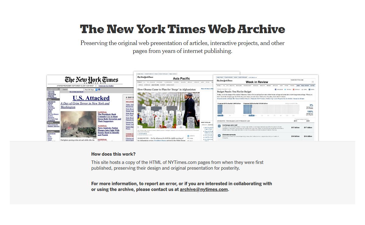 The New York Times Web Archive