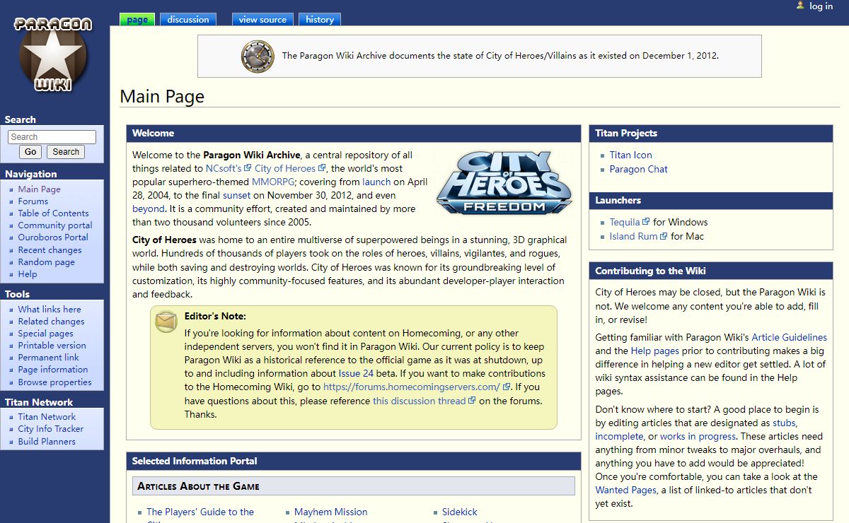 Paragon Wiki Archive - A City of Heroes Community Wiki