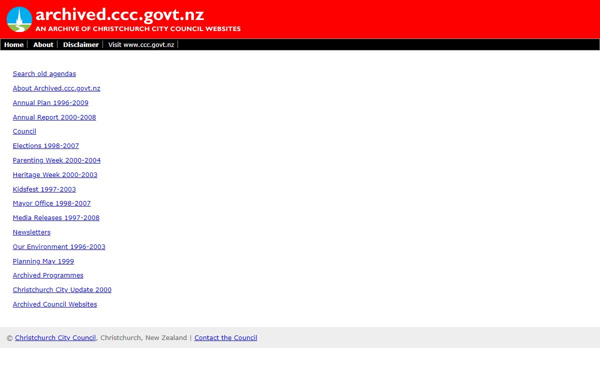Home » Archived » Christchurch City Council