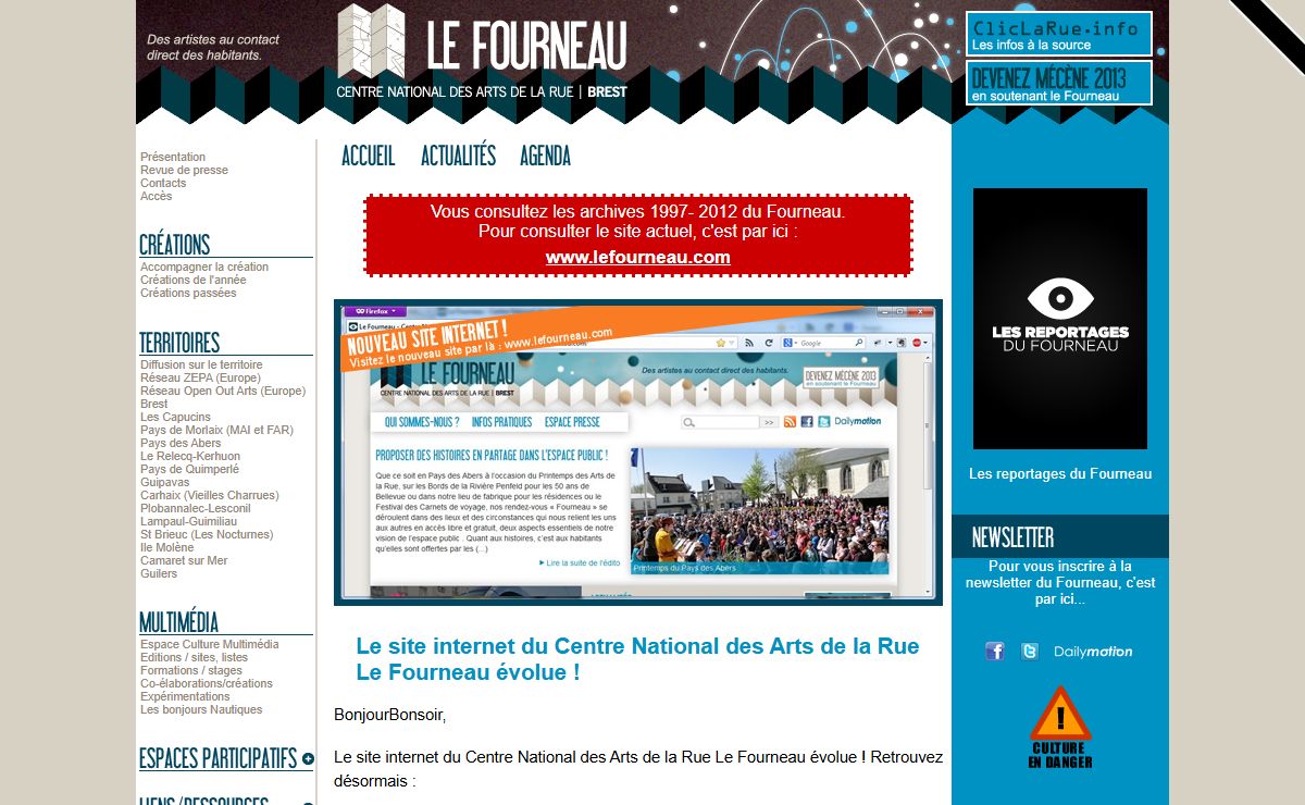 [Archives] Le Fourneau, Centre National des Arts de la Rue en Bretagne - Théâtre de Rue