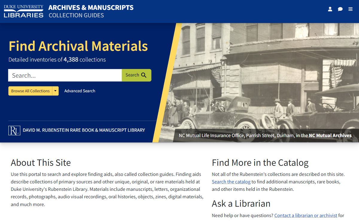 Archives & Manuscripts at Duke University Libraries