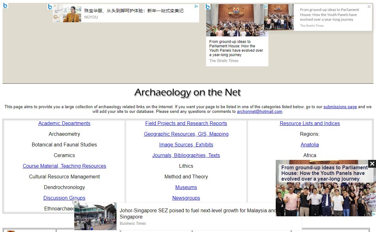 Archaeology on the Net - Archaeology Resources on the Internet
