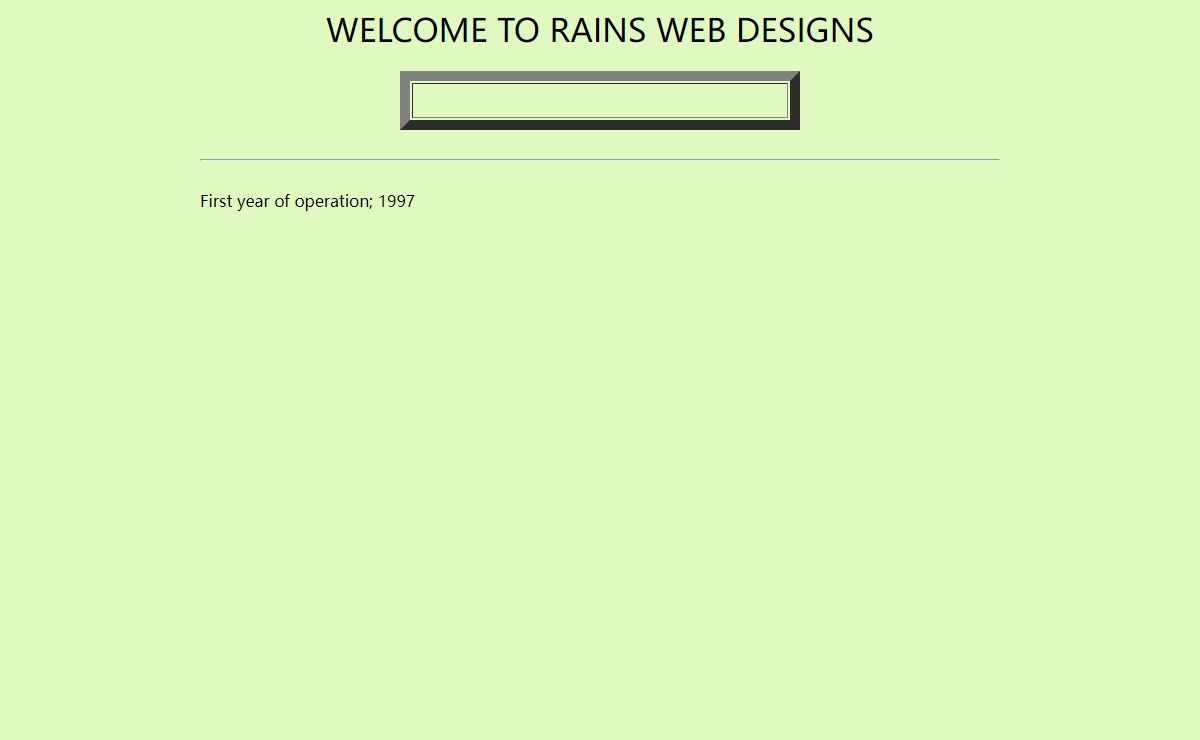 Rains Family Home Page