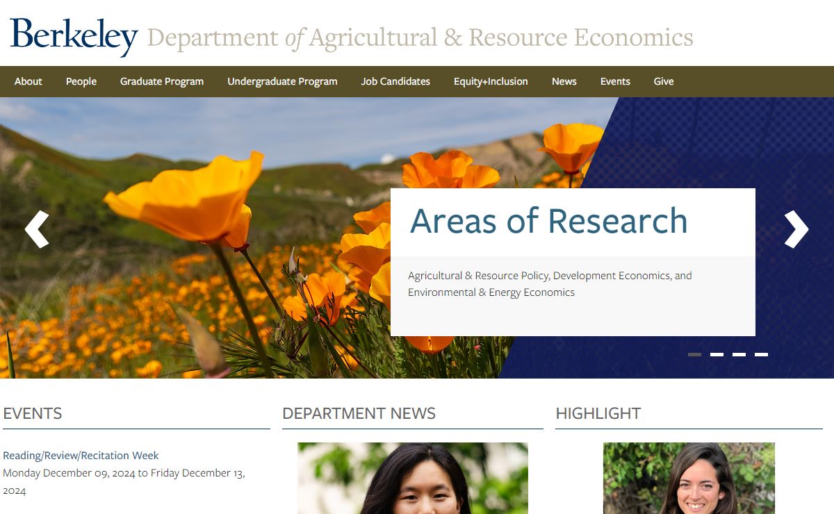 Department of Agricultural & Resource Economics | University of California, Berkeley
