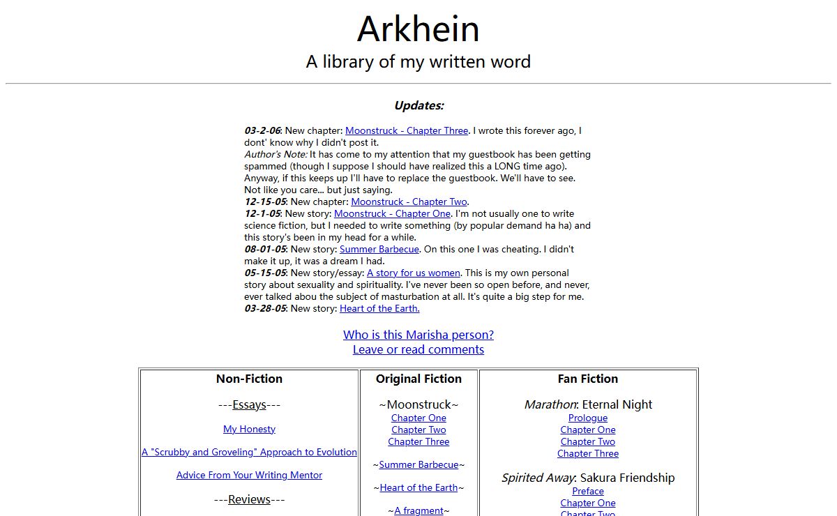Arkhein - A library of my written word