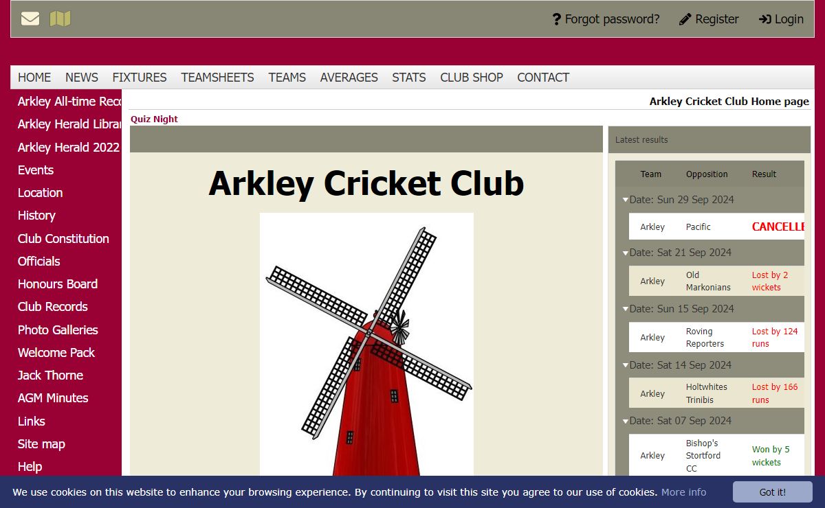Arkleycc home page