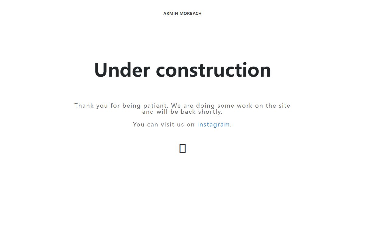 ARMIN MORBACH is under construction