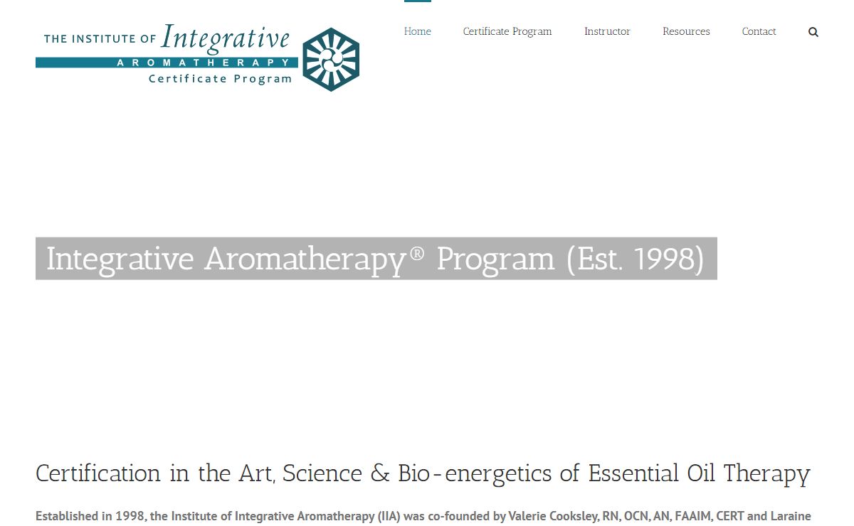 Institute of Integrative Aromatherapy® | Integrative Aromatherapy® Certificate Program