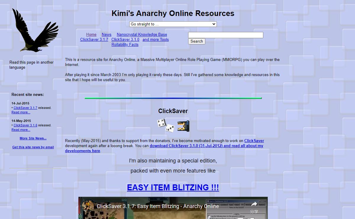 Kimi's Anarchy Online Resources
