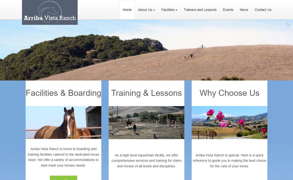Welcome to Arriba Vista Ranch - Horse Boarding, Training and Lessons