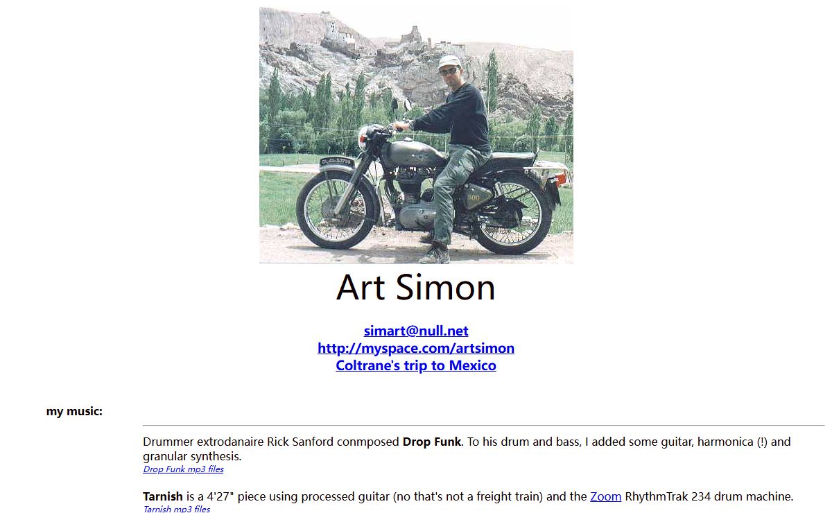 Art Simon's Home Page: Music, Motorcycles & More