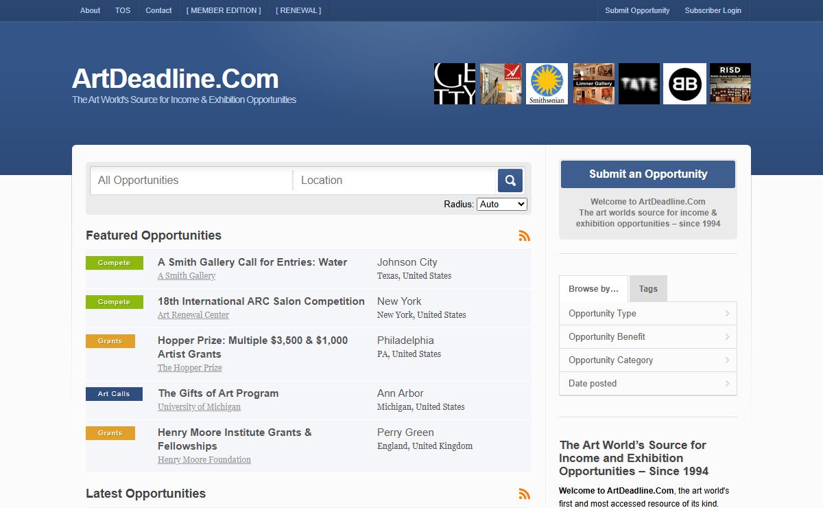 ArtDeadline.Com – The Art World's Source for Income & Exhibition Opportunities