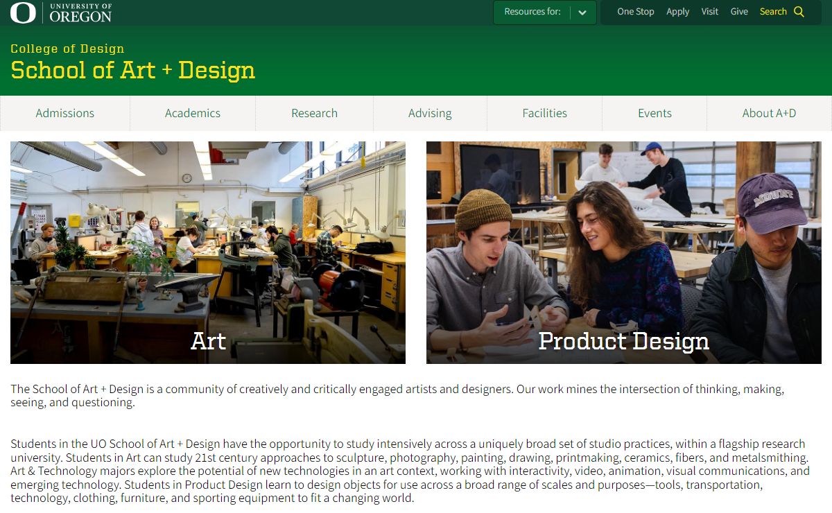 School of Art + Design | University of Oregon