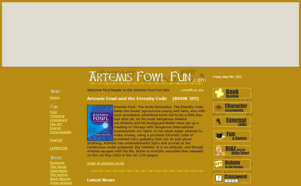 Artemis Fowl Fun Site