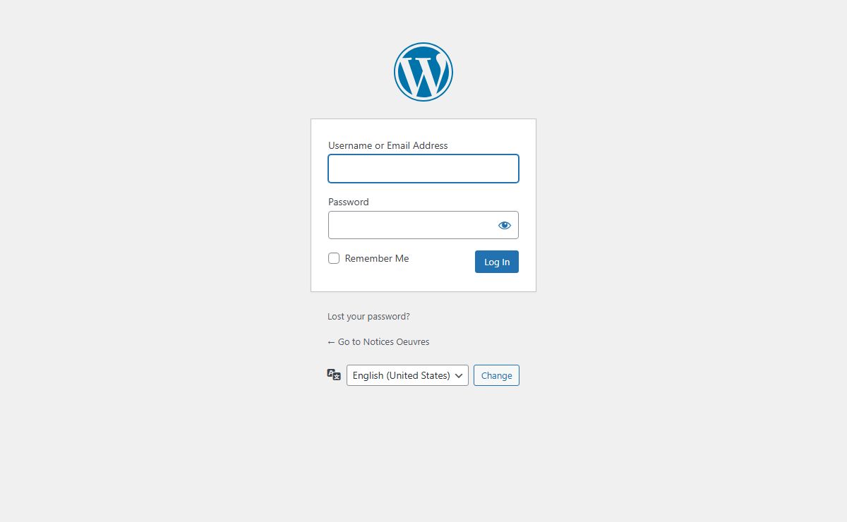 Log In ‹ Notices Oeuvres — WordPress