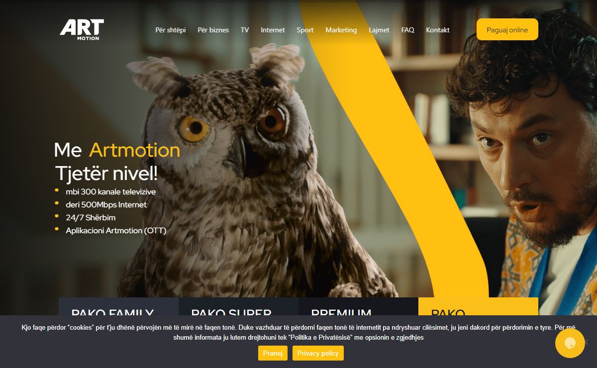 Internet i Shpejtë dhe TV me Kanale Ekskluzive | Artmotion