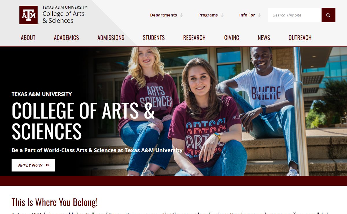 Arts & Sciences | Texas A&M University College of Arts and Sciences