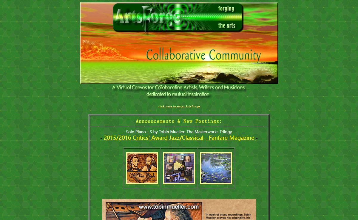 ArtsForge Announcements and New Postings