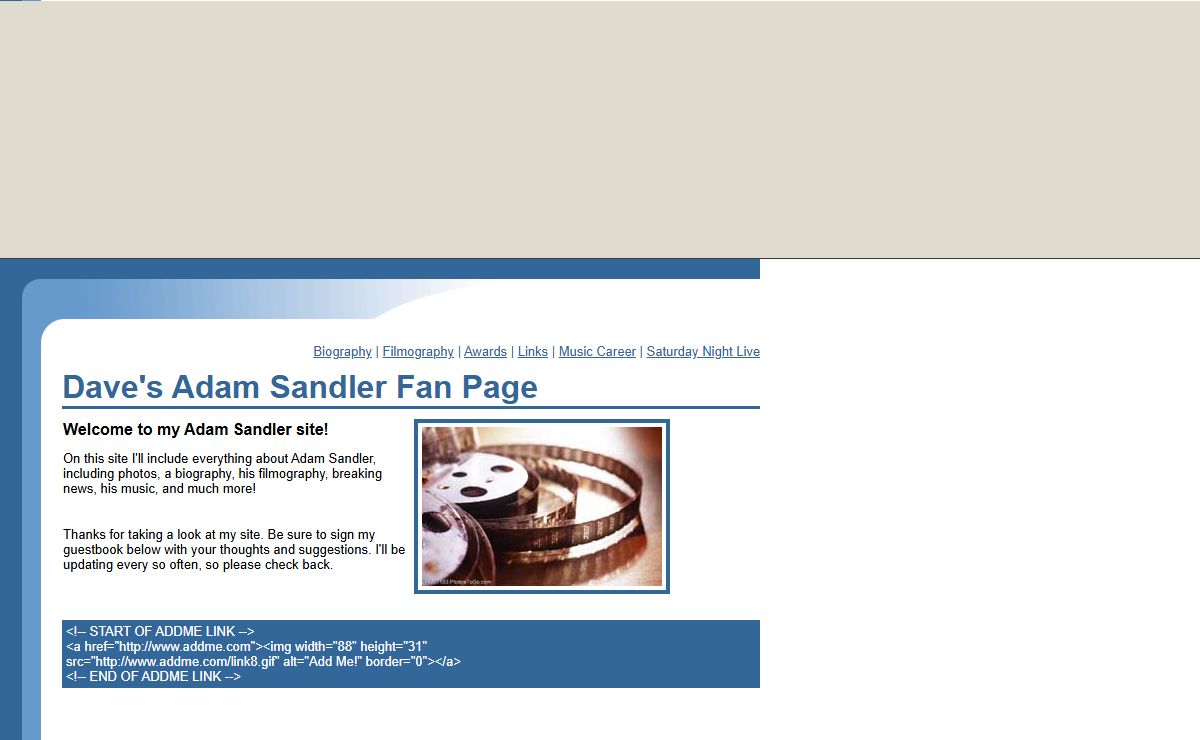Dave's Adam Sandler Fan Page