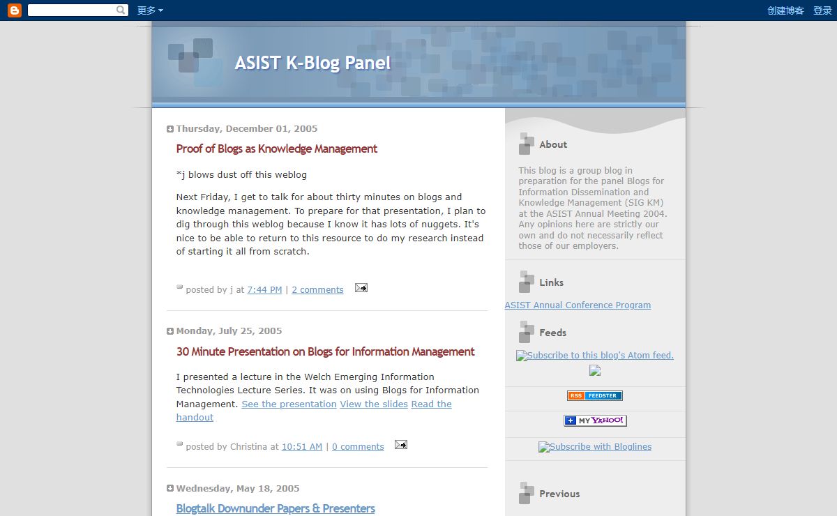 ASIST K-Blog Panel