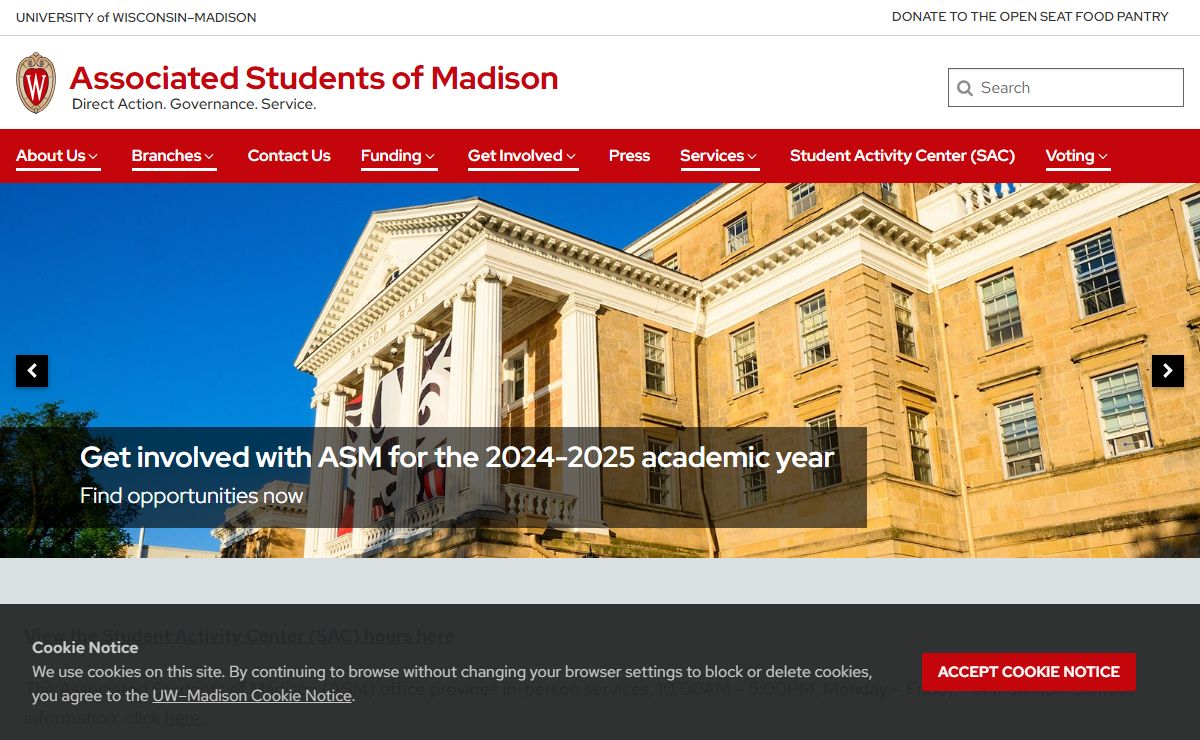 Associated Students of Madison – Direct Action. Governance. Service. – UW–Madison