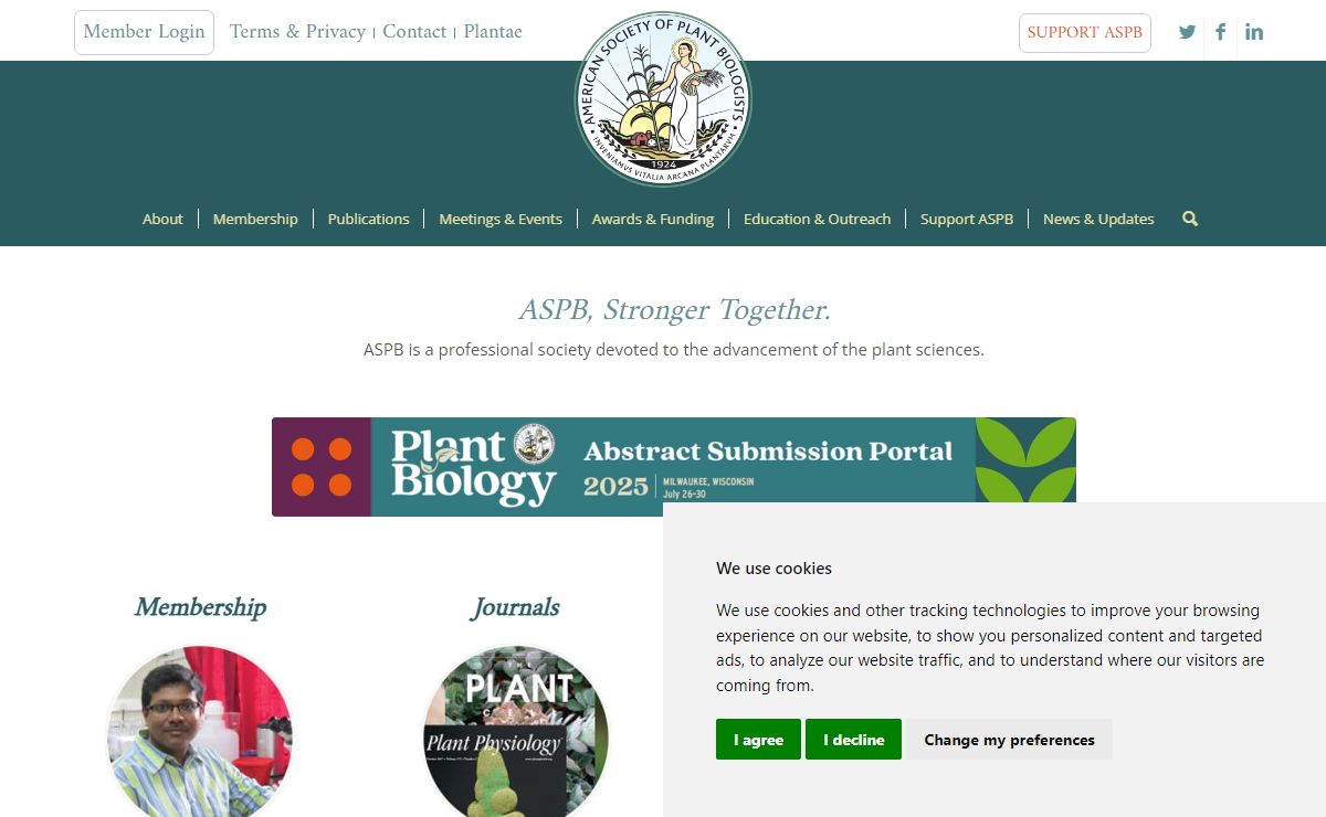 American Society of Plant Biologists | ASPB is a professional society devoted to the advancement of the plant sciences.