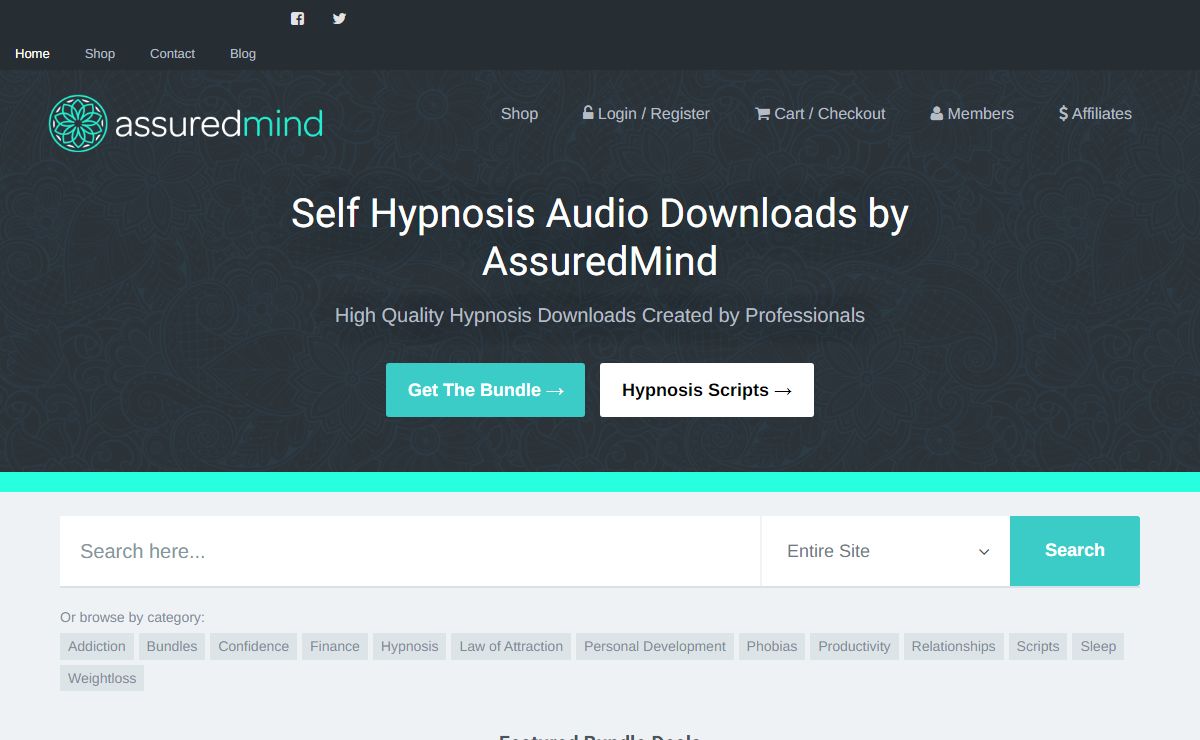AssuredMind Hypnosis Downloads / Self Hypnosis MP3 Audio Files