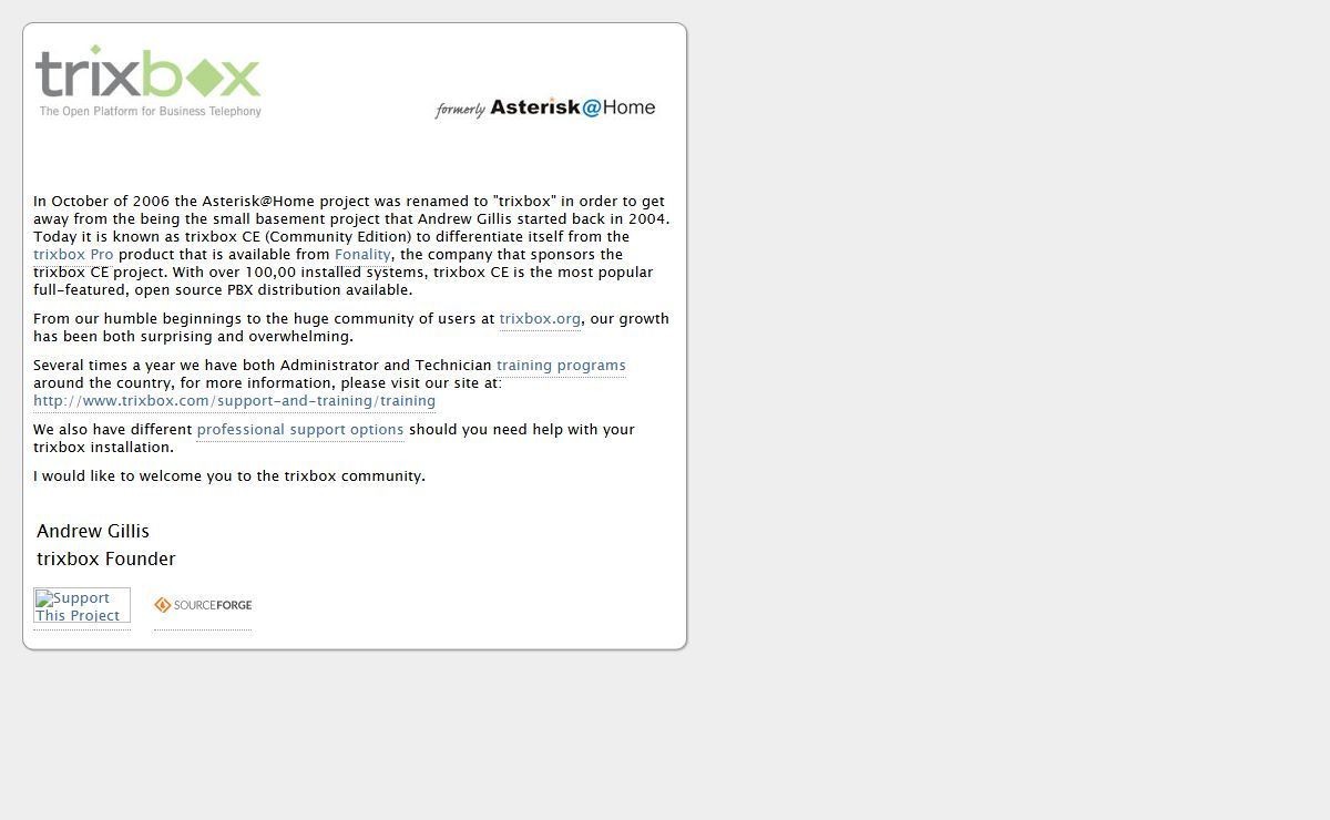 Asterisk-based PBX Phone System by Trixbox, formerly Asterisk@Home