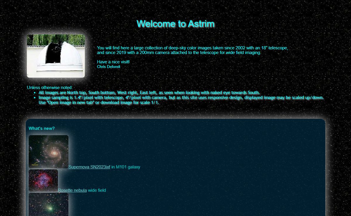 Astrim - Astronomy images by Chris Deforeit