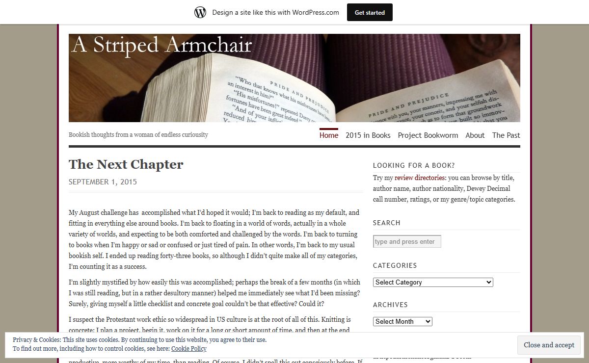 A Striped Armchair | Bookish thoughts from a woman of endless curiousity
