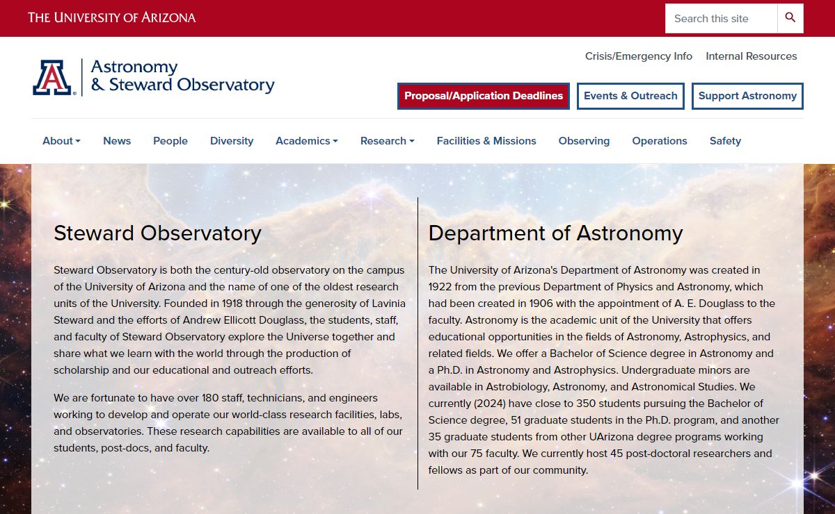 Steward Observatory Homepage | Steward Observatory