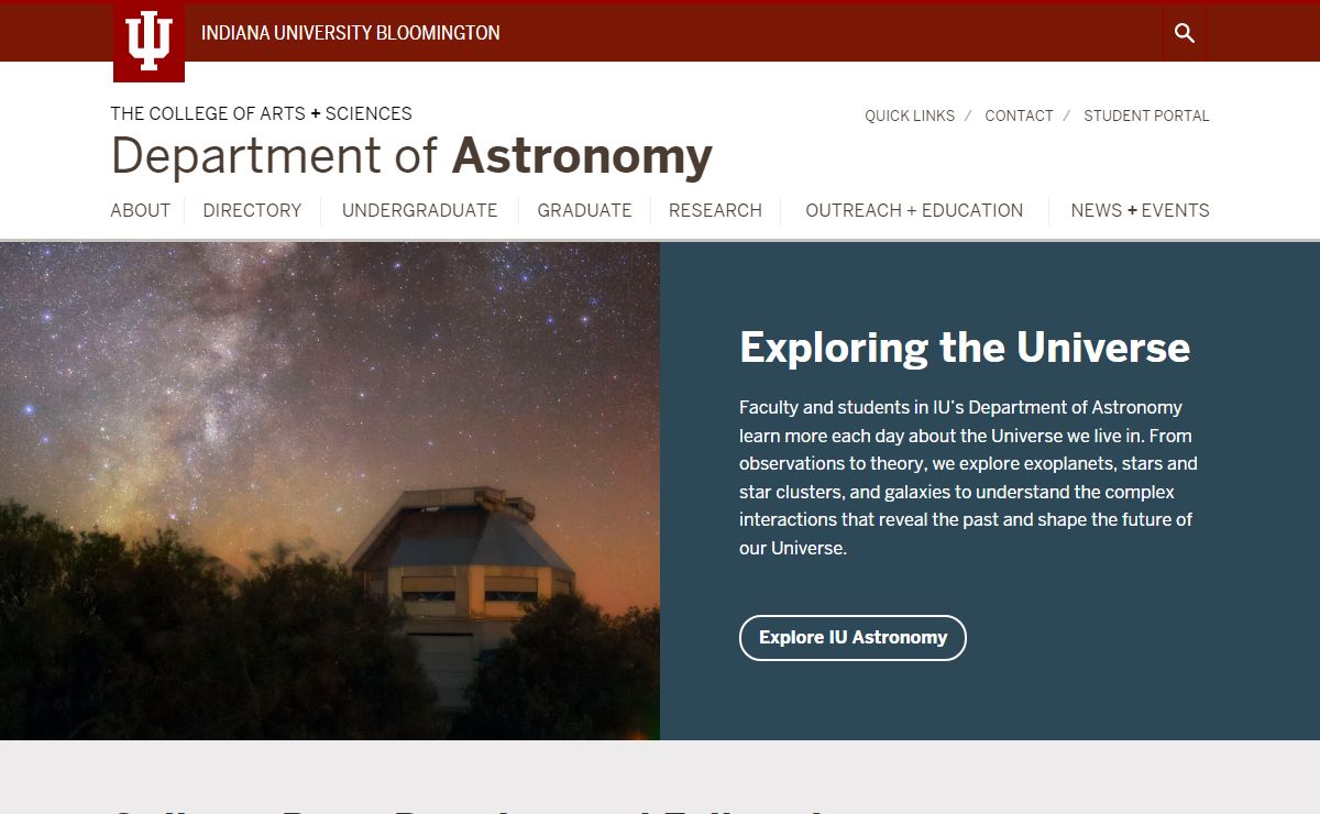 Department of Astronomy: Indiana University Bloomington