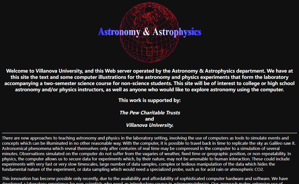 Villanova University Astronomy & Astrophysics