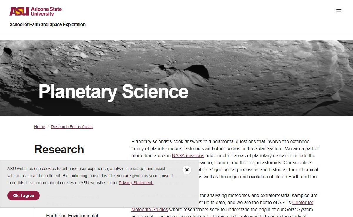 Planetary Science | School of Earth and Space Exploration