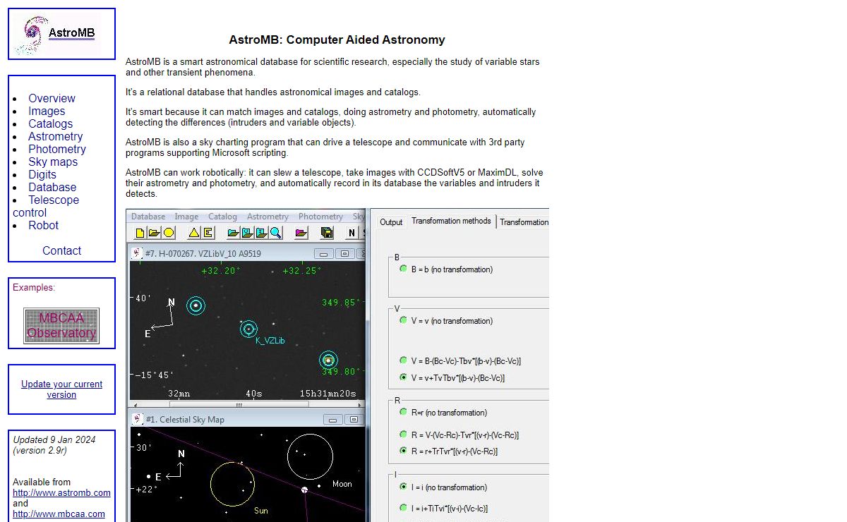 AstroMB: Computer Aided Astronomy