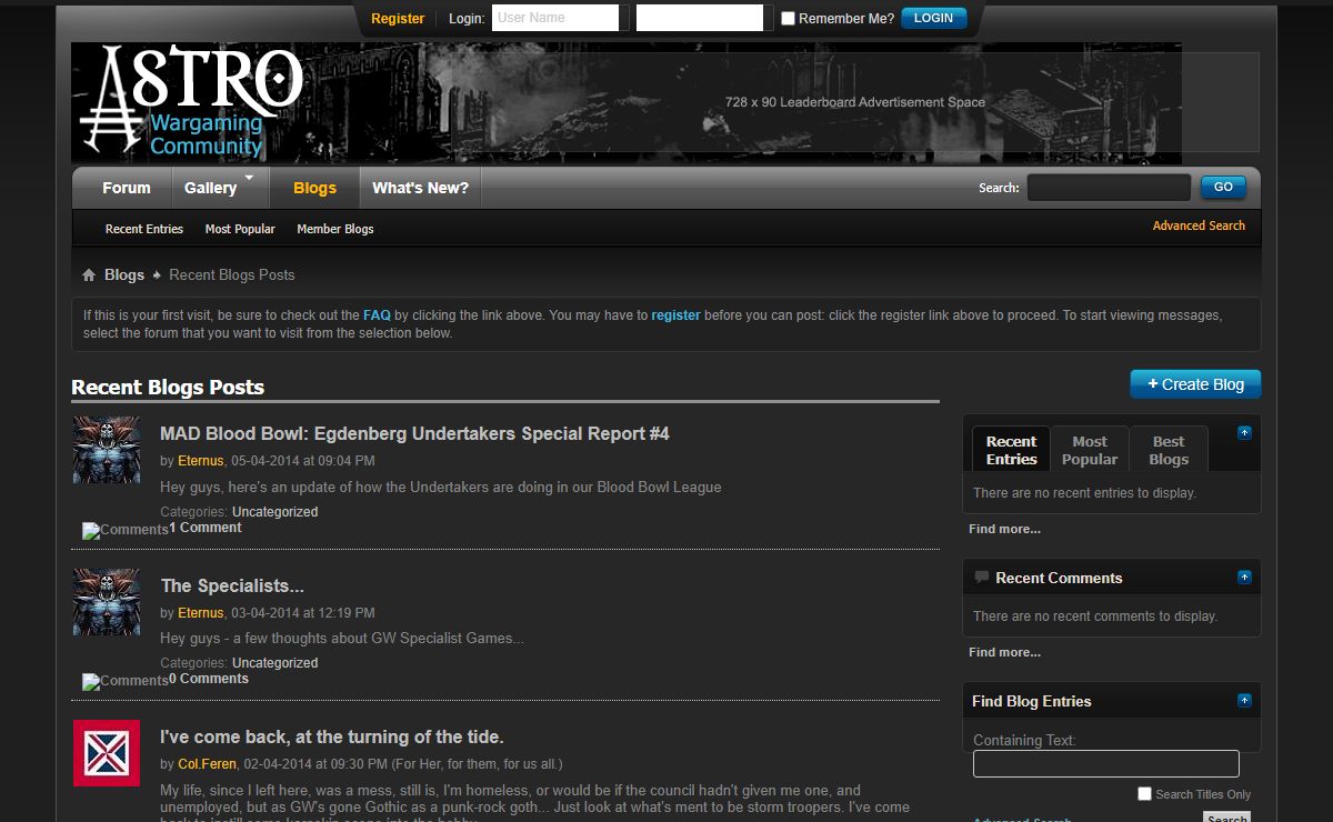 Astronomican - Warhammer Forums - Recent Blogs Posts - Blogs
